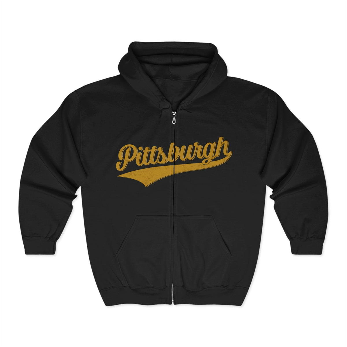 Pittsburgh Varsity Retro Heavy Blend Full Zip Hooded Sweatshirt