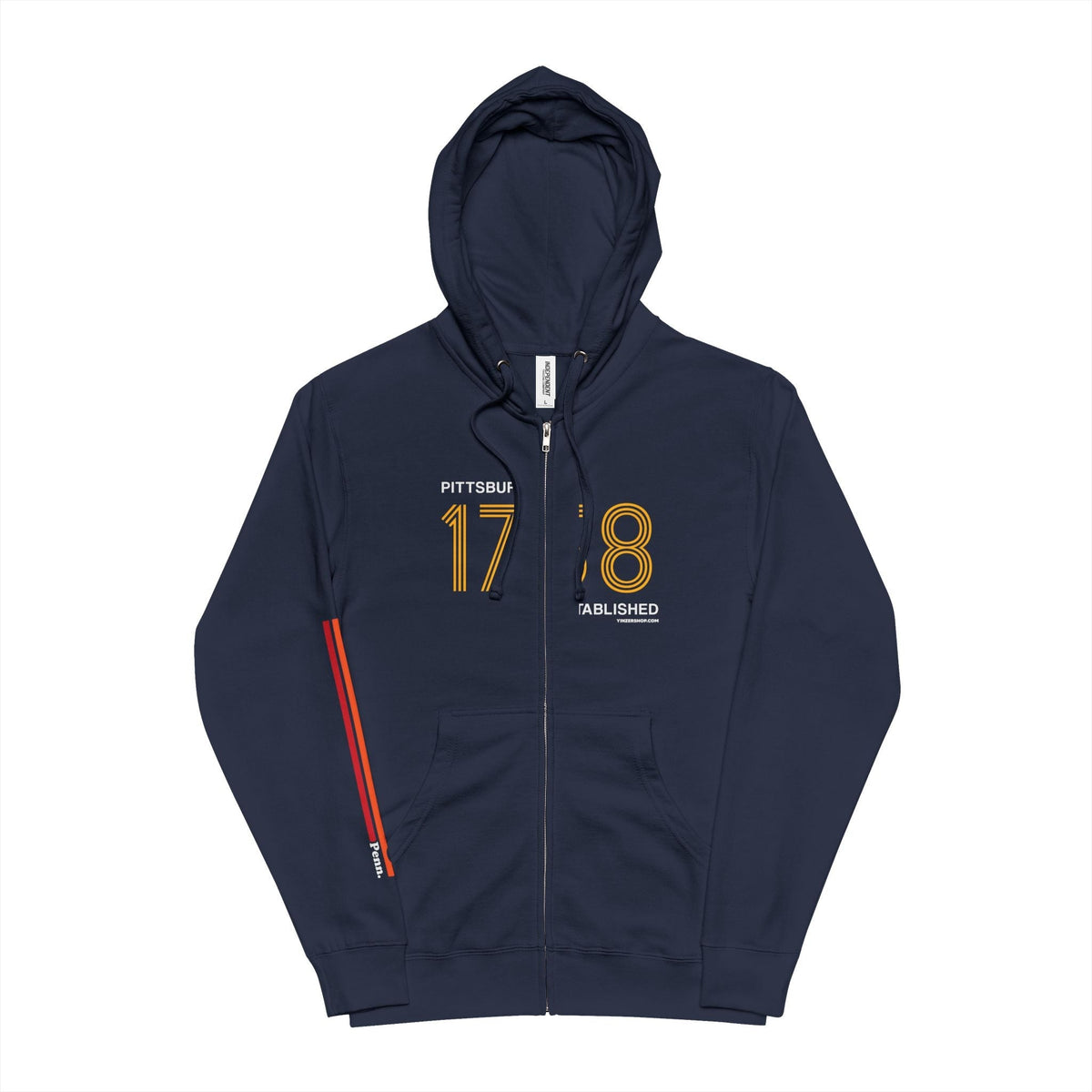 Pittsburgh Vintage Zip Up Hoodie – 1758 Established Design