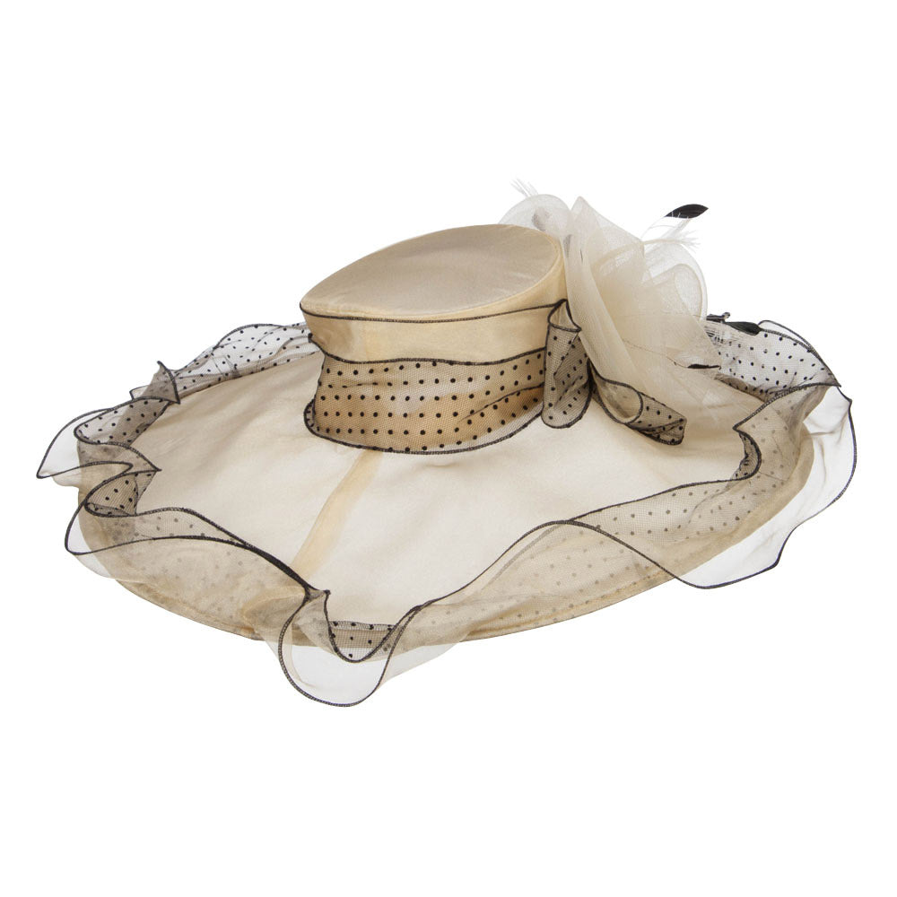 Polka Dot Ruffle Organza Hat