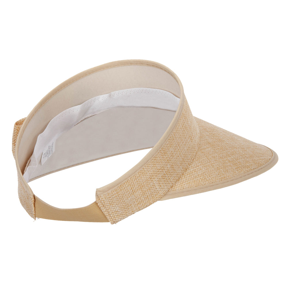 Women's Polyester Bow Accented Large Hard Brim Gardening Sun Visor