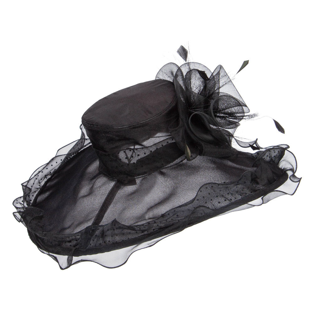 Polka Dot Ruffle Organza Hat