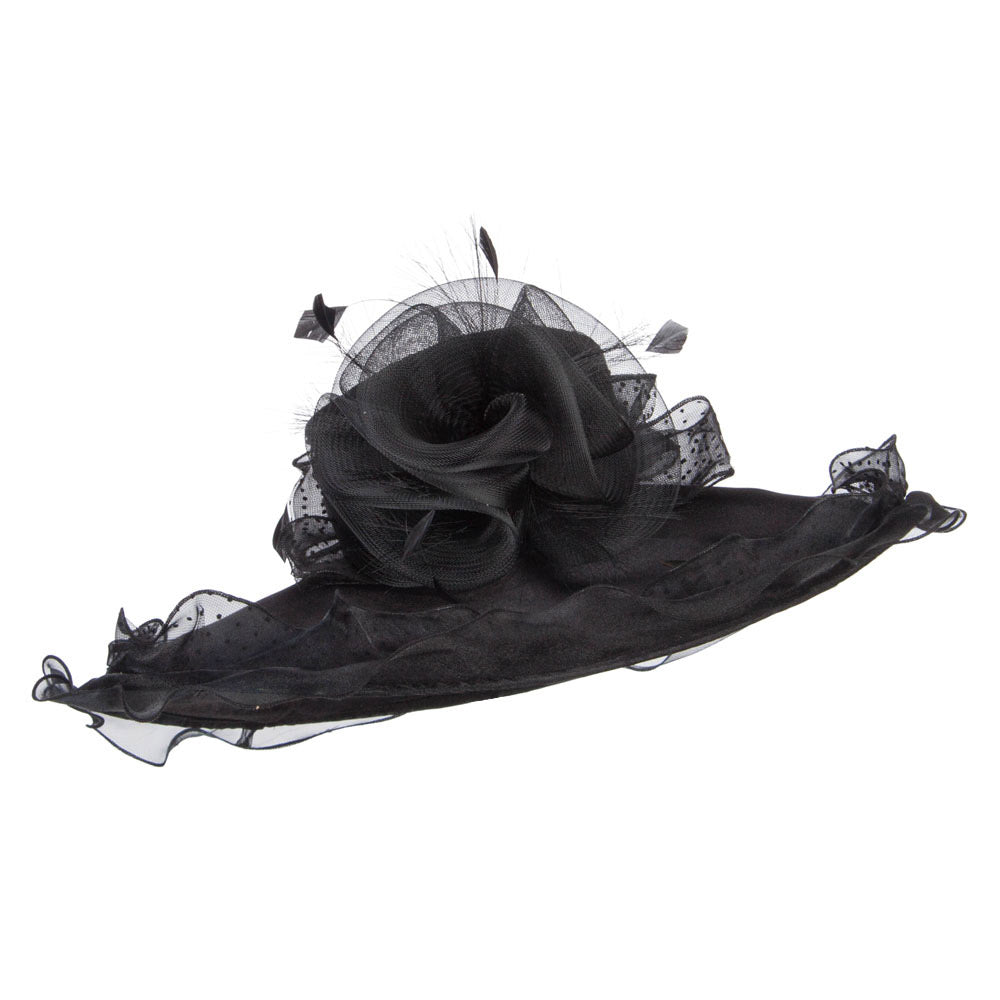 Polka Dot Ruffle Organza Hat