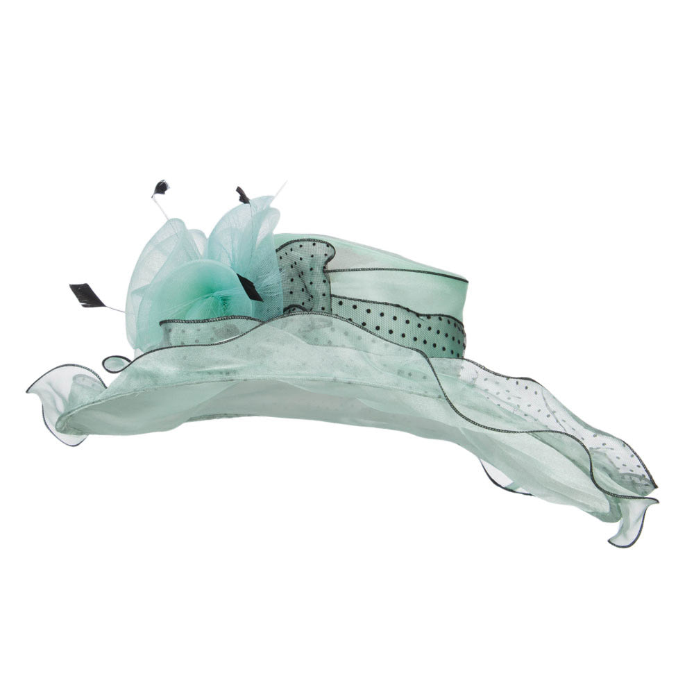 Polka Dot Ruffle Organza Hat