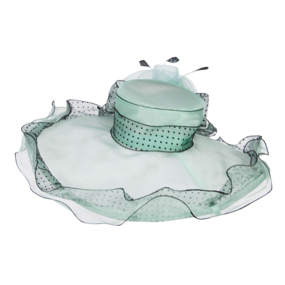 Polka Dot Ruffle Organza Hat