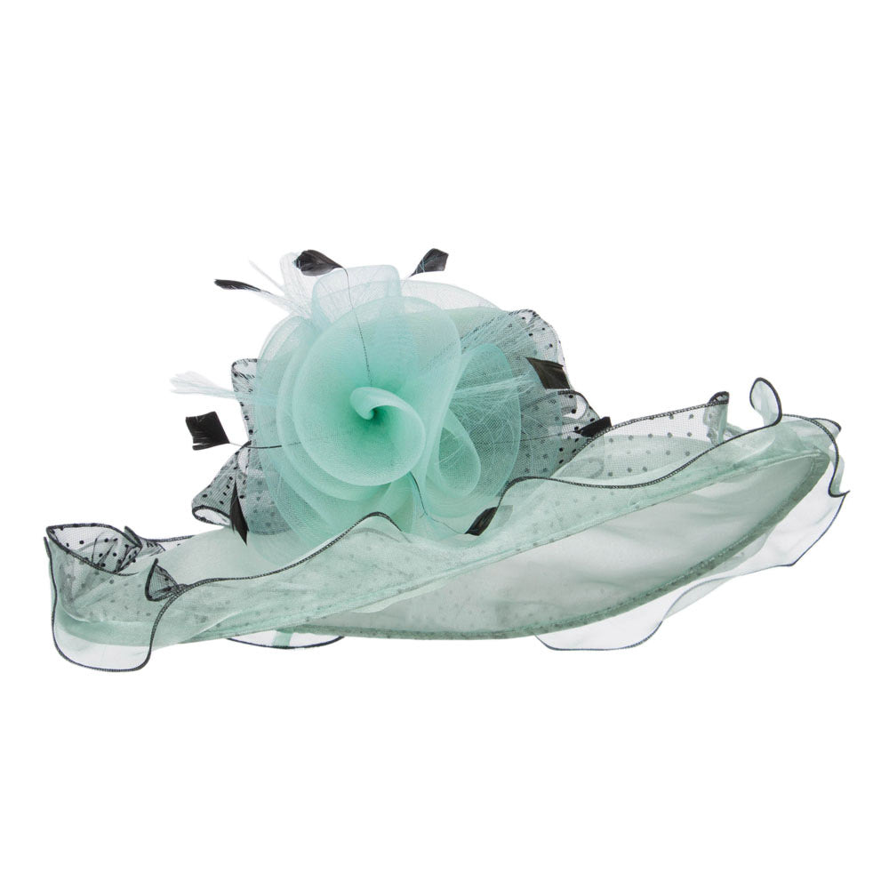 Polka Dot Ruffle Organza Hat