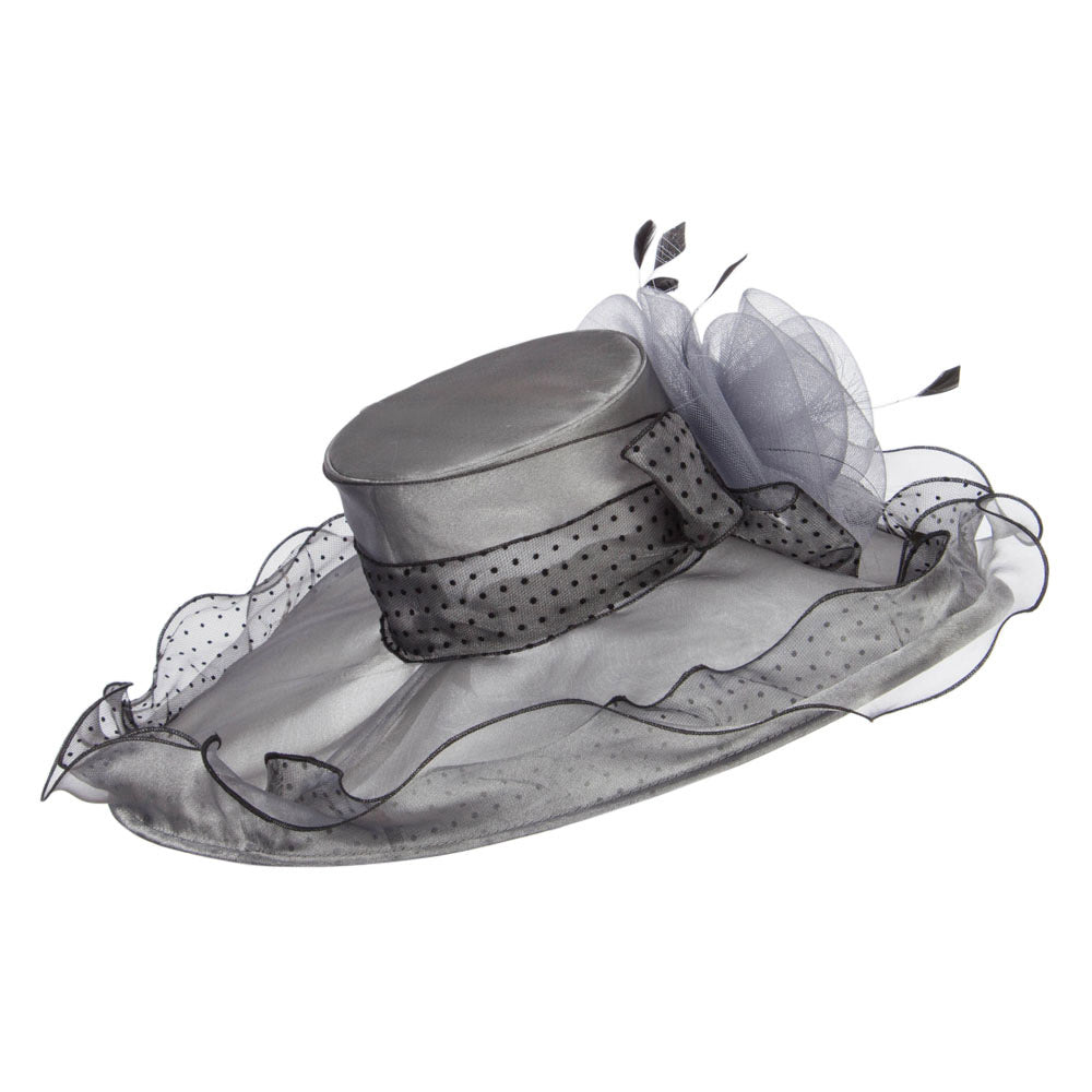 Polka Dot Ruffle Organza Hat