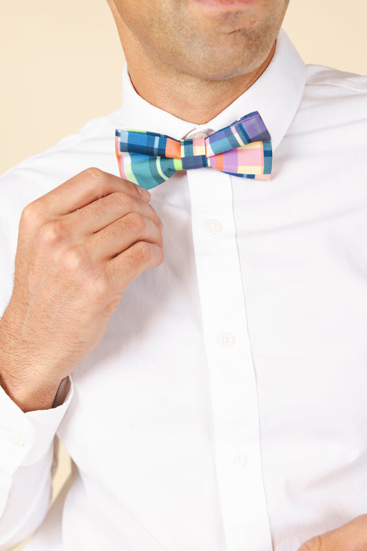 The Plaid To The Bone | Plaid Patchwork Bow Tie
