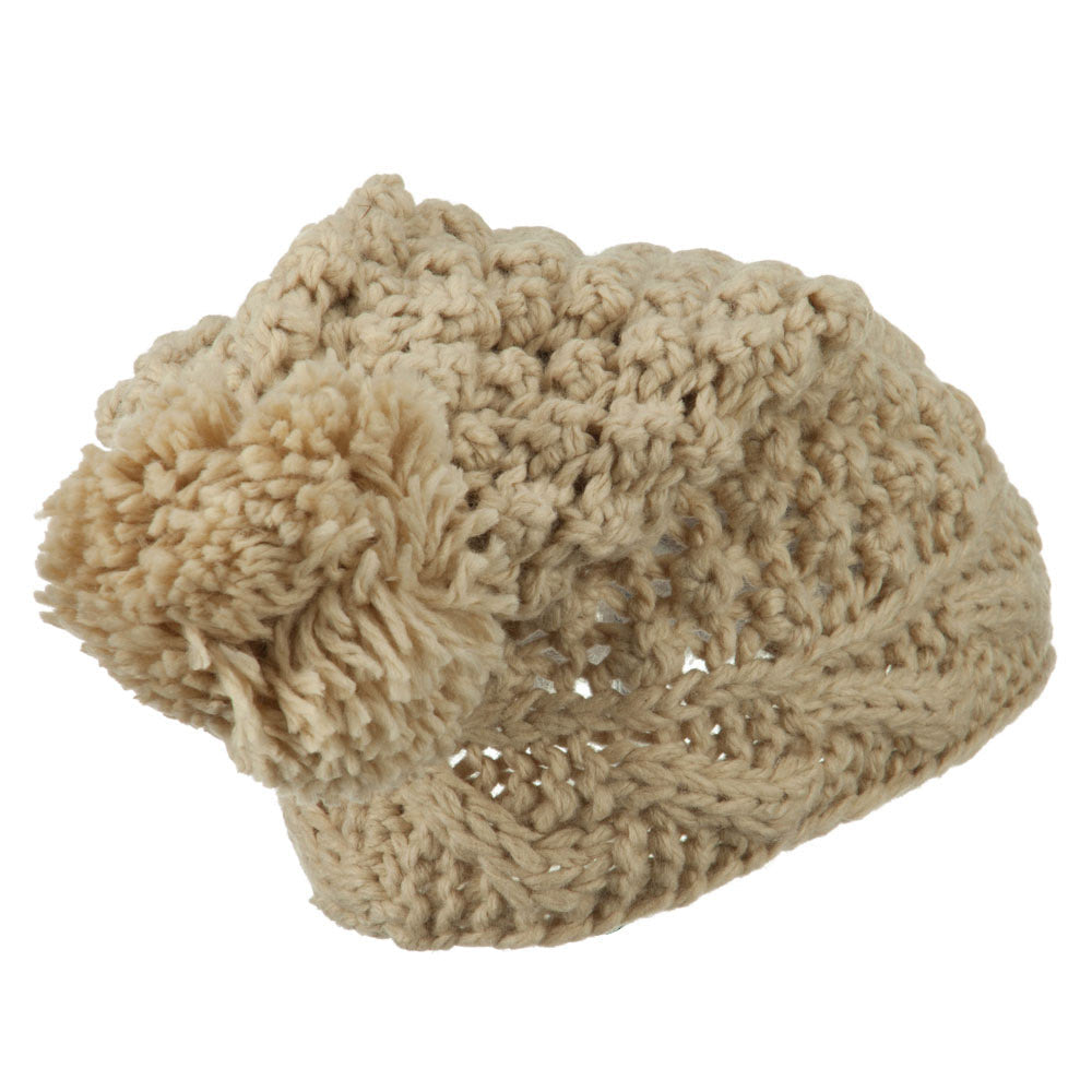 Women's Knit Pom Deep Beanie