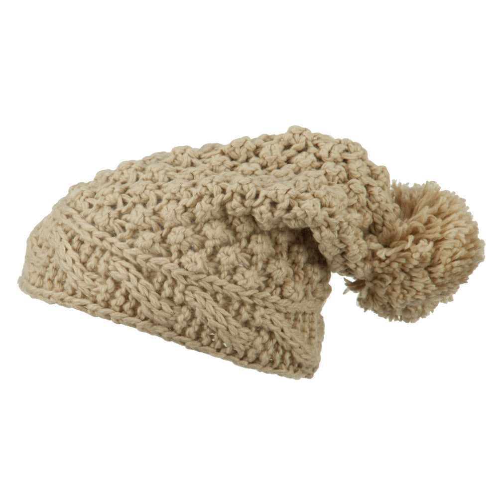 Women's Knit Pom Deep Beanie