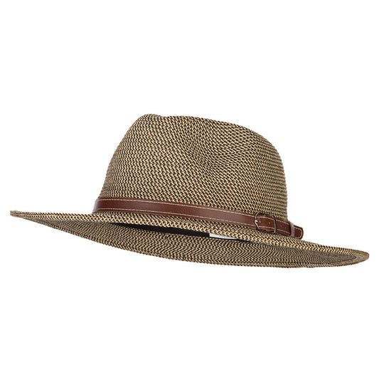 UPF 50+ Men's Paper Braid Large Brim Fedora Hat
