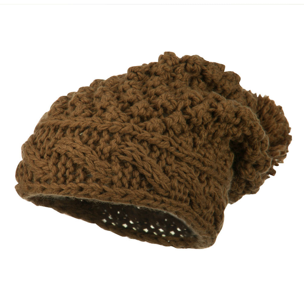Women's Knit Pom Deep Beanie