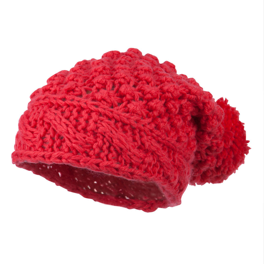 Women's Knit Pom Deep Beanie