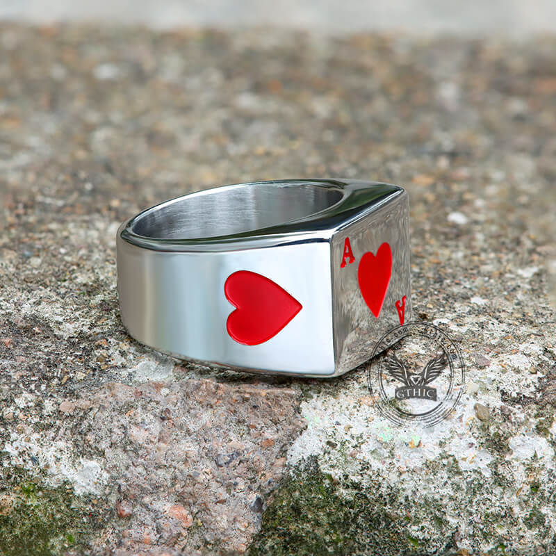 Poker Card Stainless Steel Ring