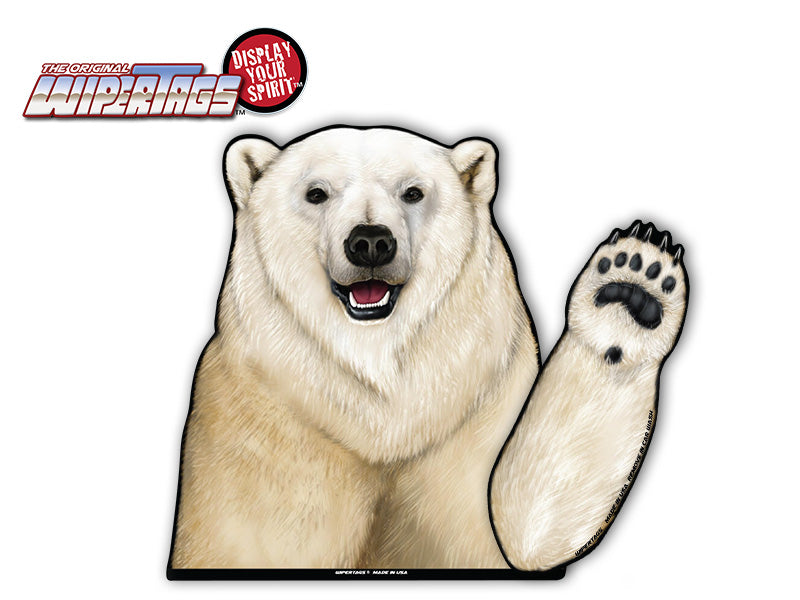 Polar Bear Waving WiperTags