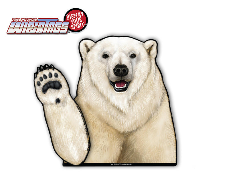 Polar Bear Waving WiperTags