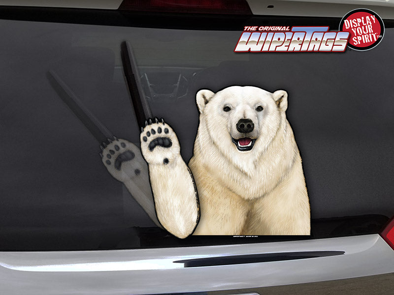 Polar Bear Waving WiperTags