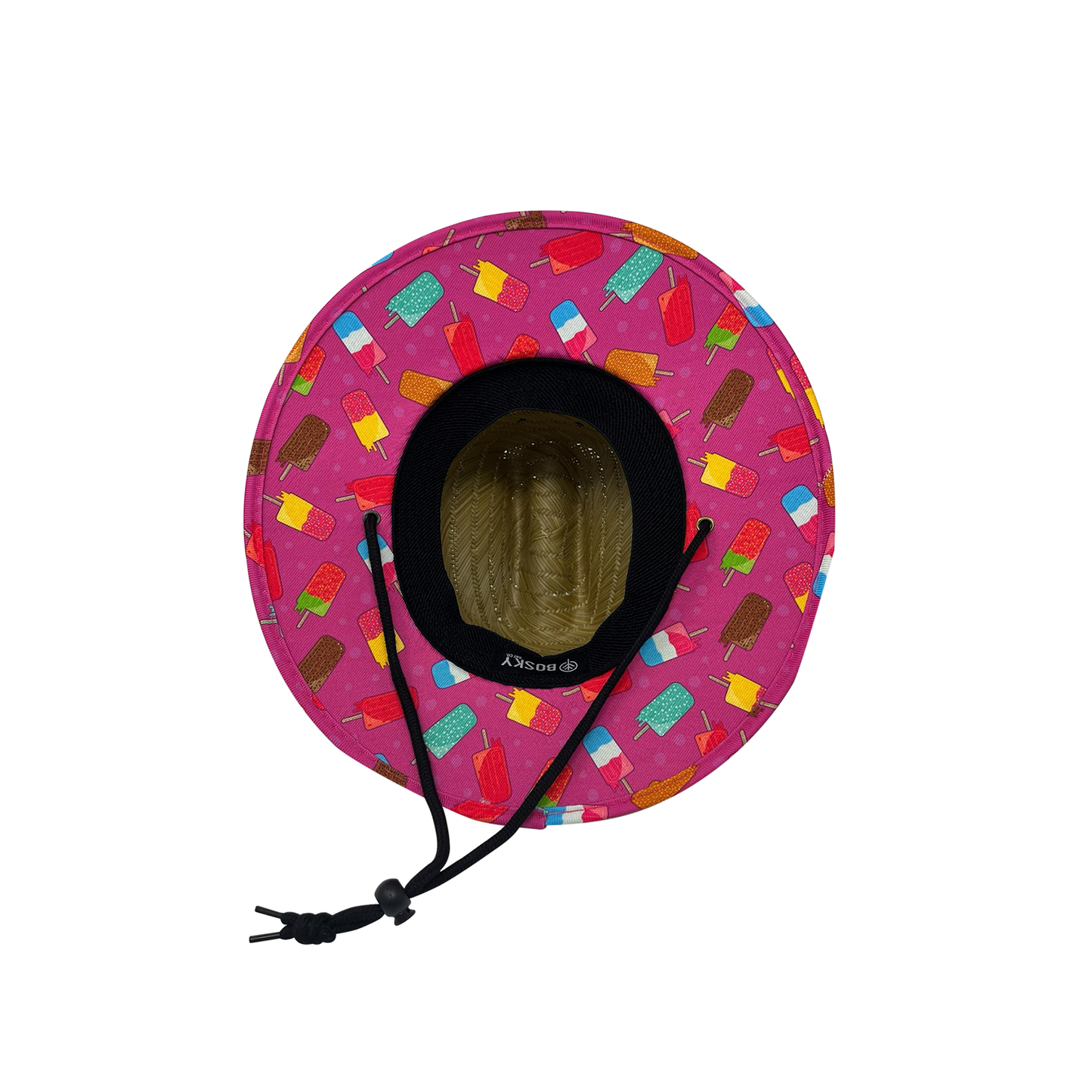 Kid's 3-9 Yrs Popsicle Ice Cream Summer Straw Lifeguard Hat