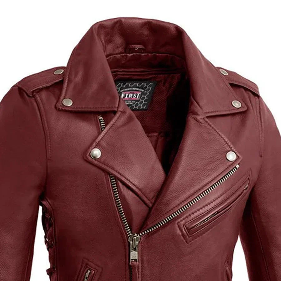 Popstar Women's  Motorcycle Leather Jacket