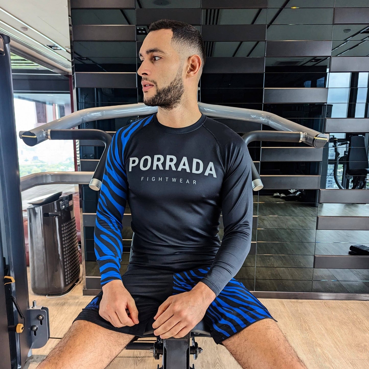 IBJJF BLUE RANKED RASH GUARD