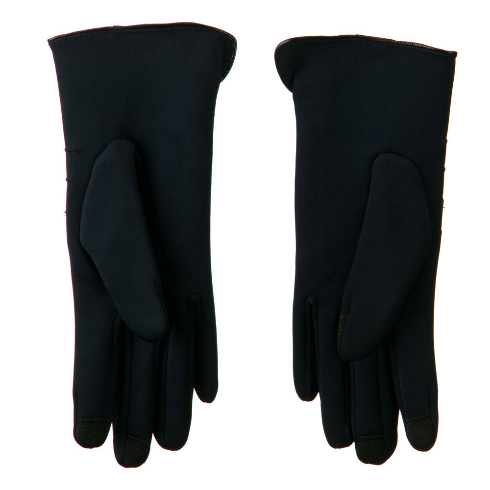 Woman's Faux Fur Lined Pompom Accent Glove