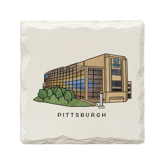 PPG Paints Arena Pittsburgh Ceramic Drink Coaster by The Doodle Line