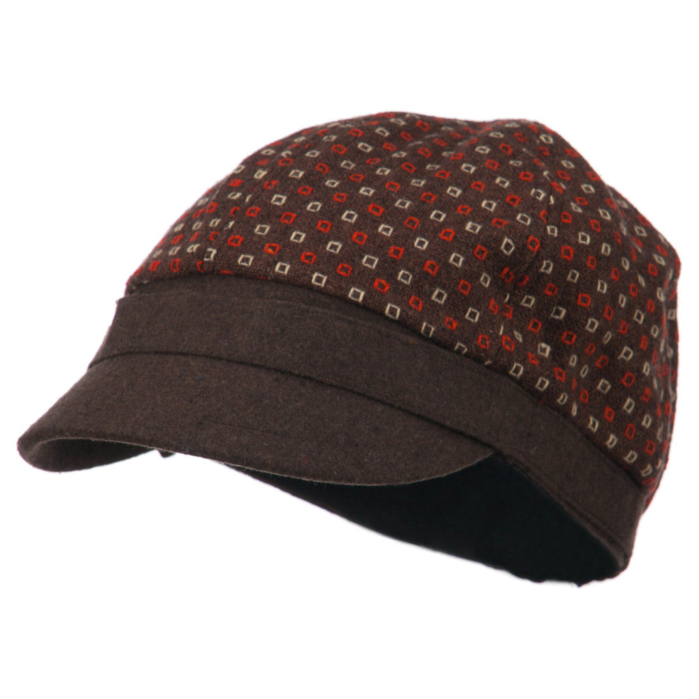 Muffy 6 Panel Round Buckle Cabbie Cap