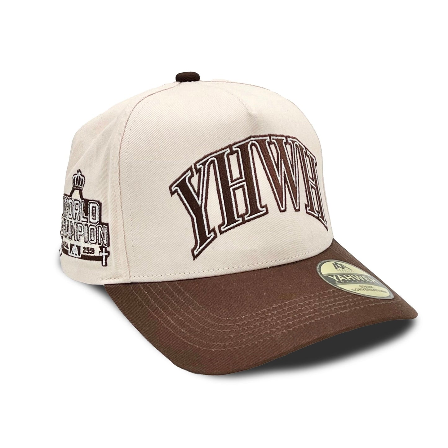 [🚨PRE-ORDER - SHIPS JANUARY 16TH🚨] ‘YHWH’ Structured SnapBack - Cream/Brown