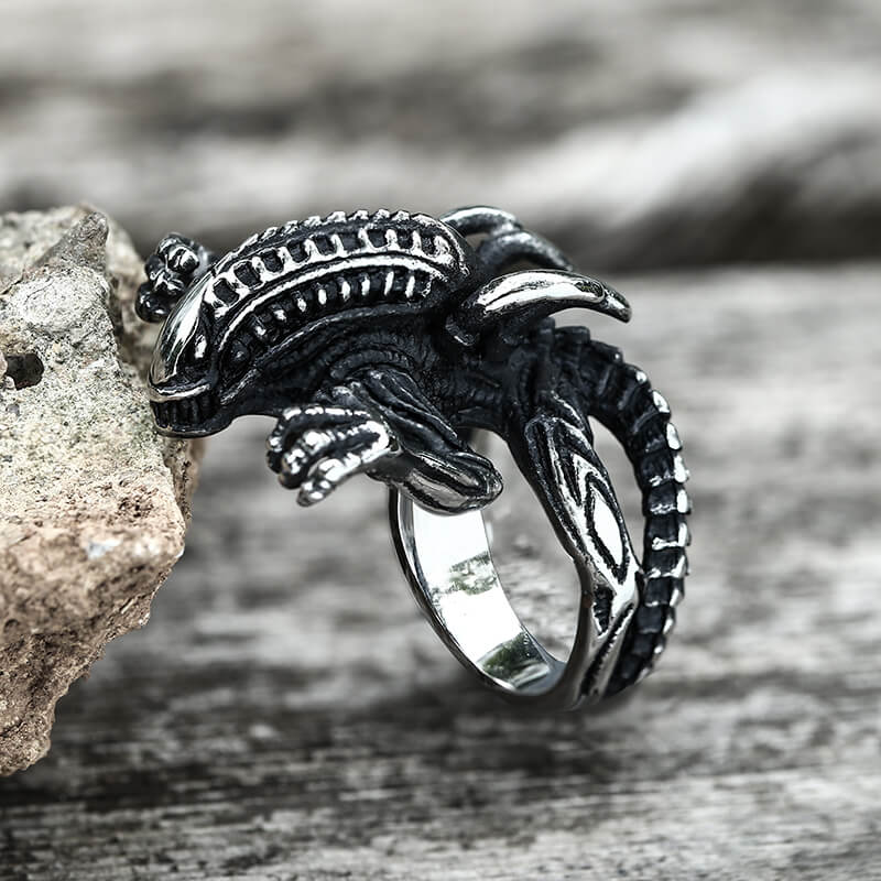 Predator Stainless Steel Skull Ring