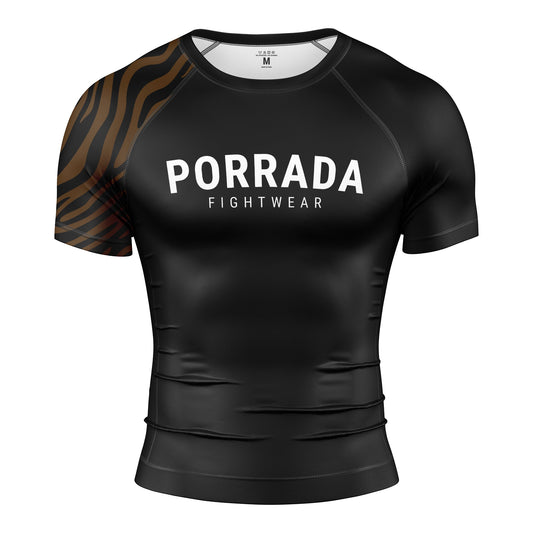 IBJJF BROWN RANKED SHORT SLEEVE RASH GUARD