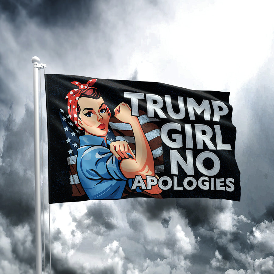 Trump Girl No Apologies Flag - 1800