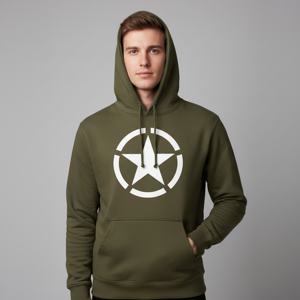 WW2 Circled Star Pullover Unisex Hoodie