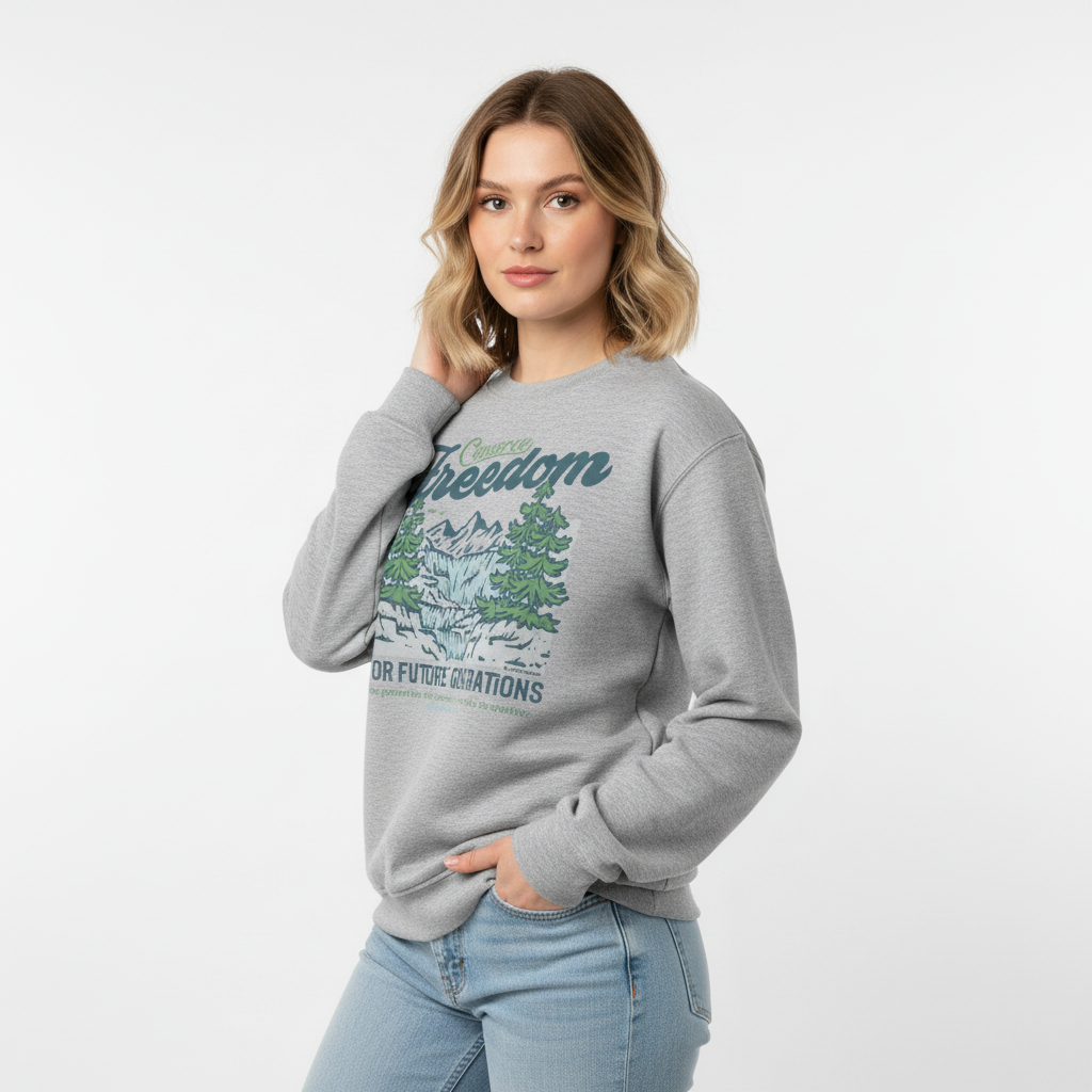 Conserve Freedom for Future Generations Organic Crewneck Sweatshirt