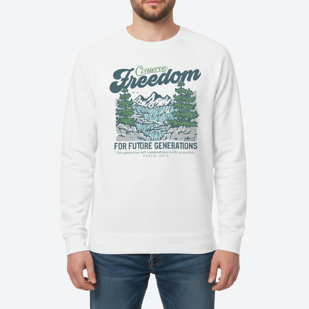 Conserve Freedom for Future Generations Organic Crewneck Sweatshirt