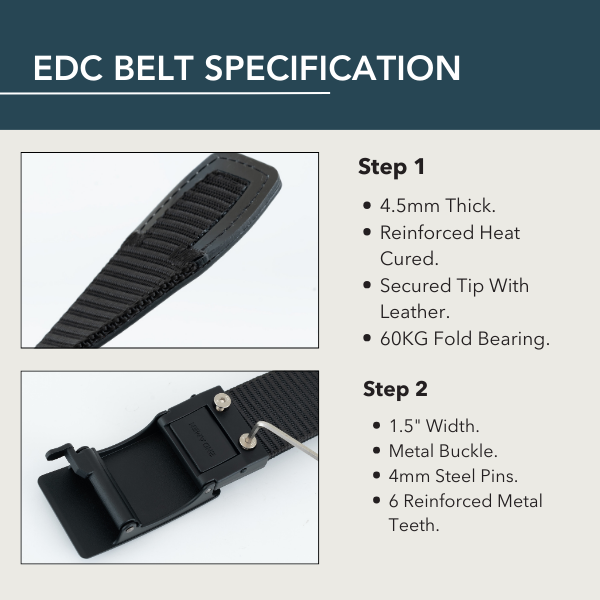 Protector 1.0 EDC Belt 1.5" Width For Everyday Carry