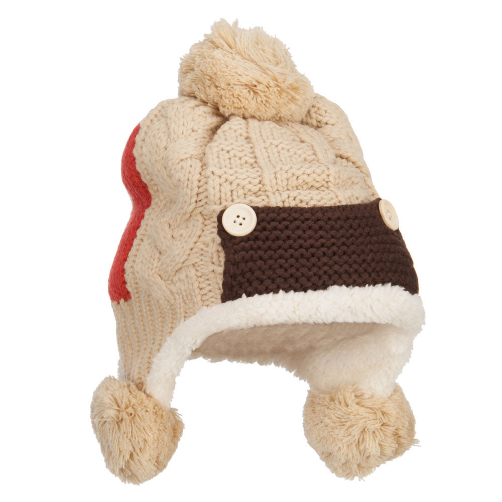 Kid's Button Patch Ski Beanie