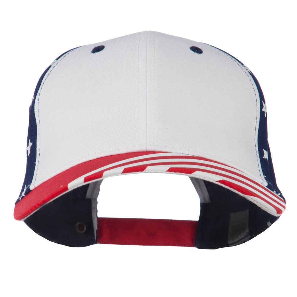6 Panel Structured Cotton Twill USA Flag Cap