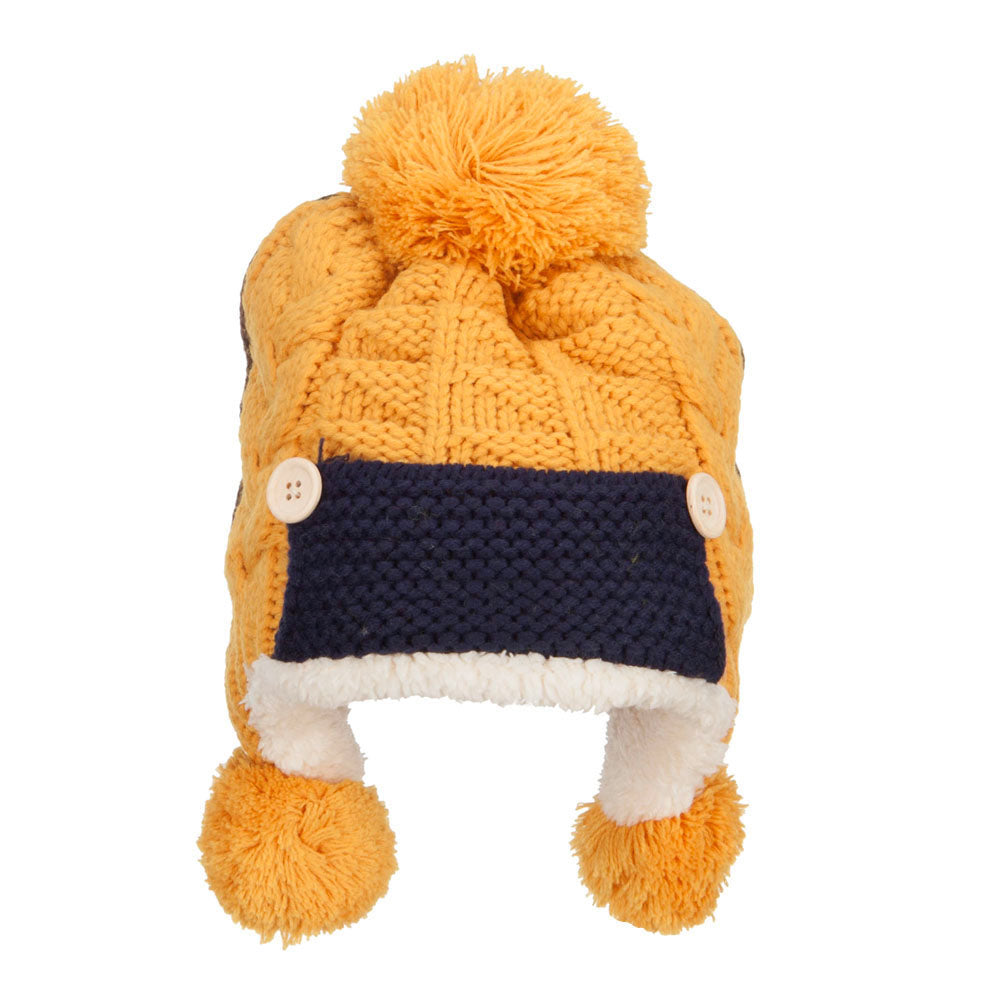 Kid's Button Patch Ski Beanie