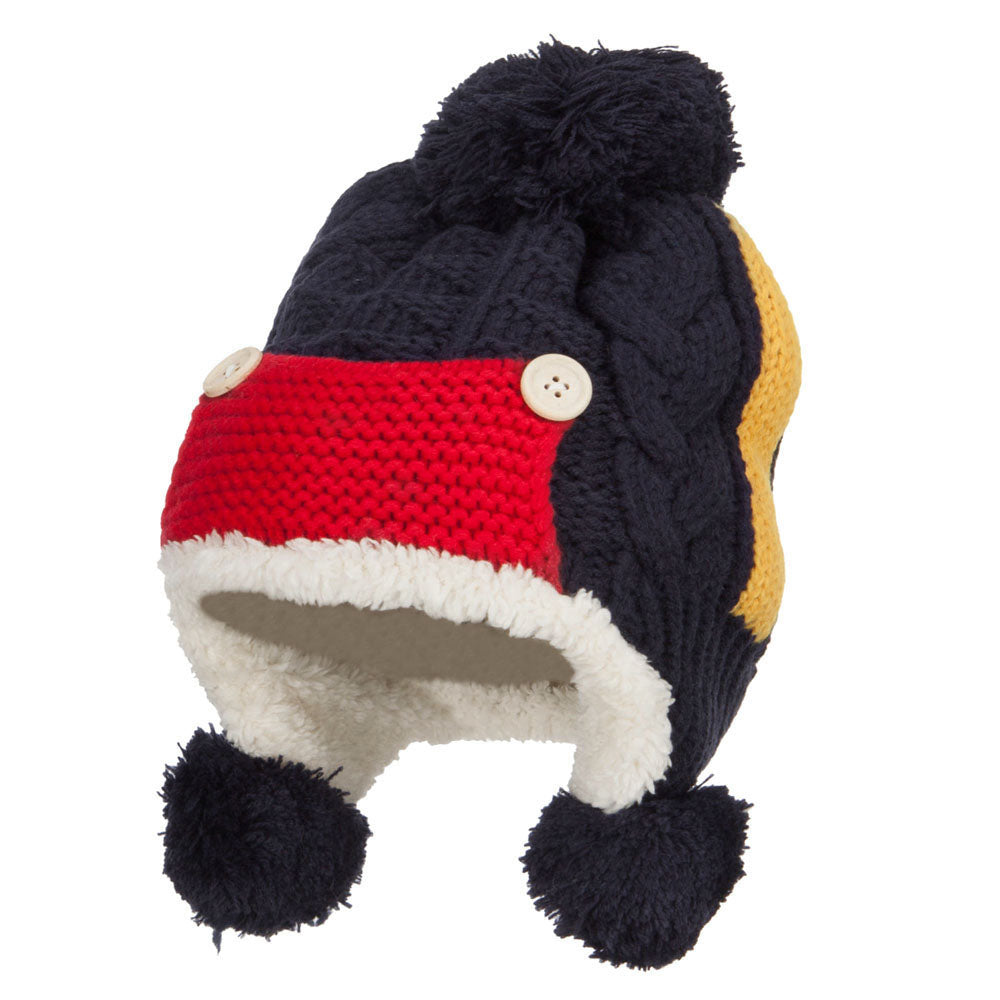 Kid's Button Patch Ski Beanie