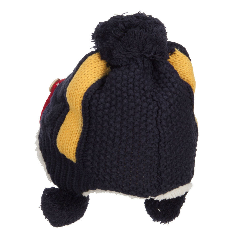 Kid's Button Patch Ski Beanie