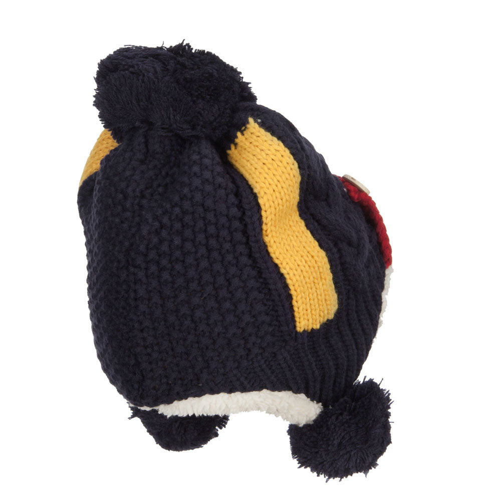 Kid's Button Patch Ski Beanie