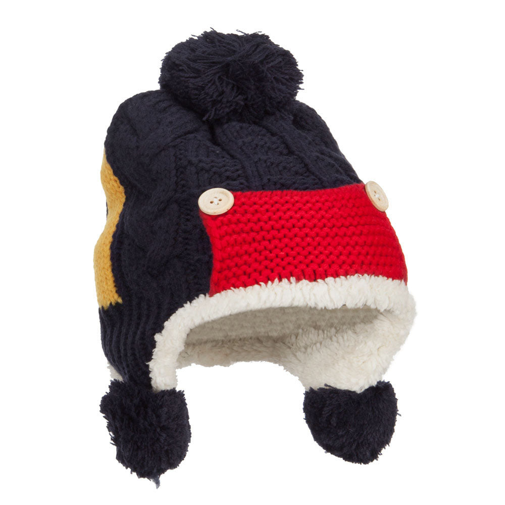 Kid's Button Patch Ski Beanie