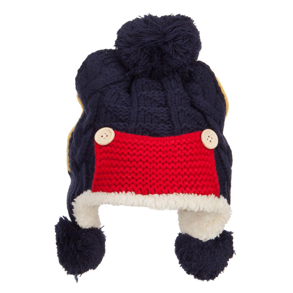 Kid's Button Patch Ski Beanie