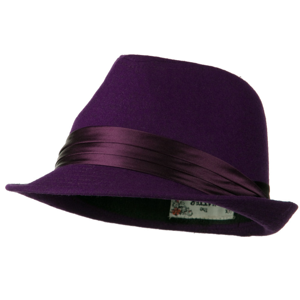 Fedora with Pleated Satin Band