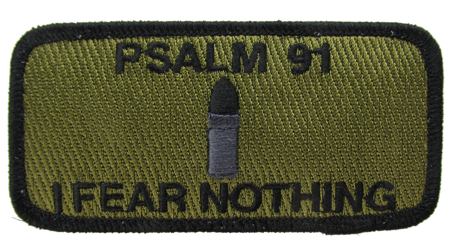 I Fear Nothing Psalm 91 Bullet Morale Patch - Various Colors - CLEARANCE!