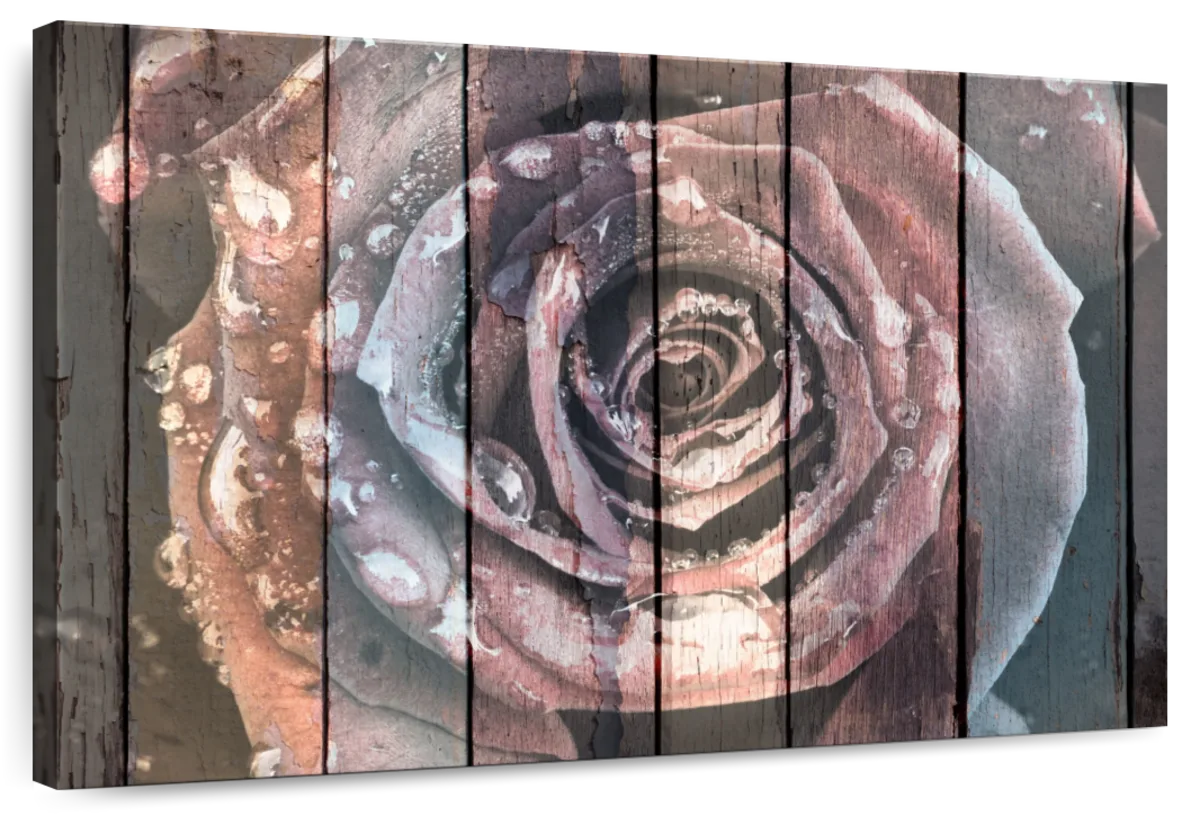 Colorful Wooden Rose Wall Art
