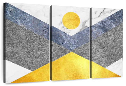 Marble Textured Geometric Wall Art