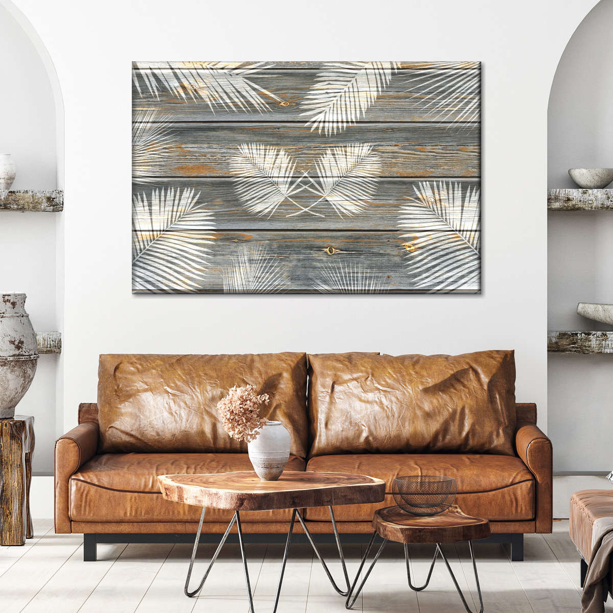 Wooden Palm Leaves Wall Art