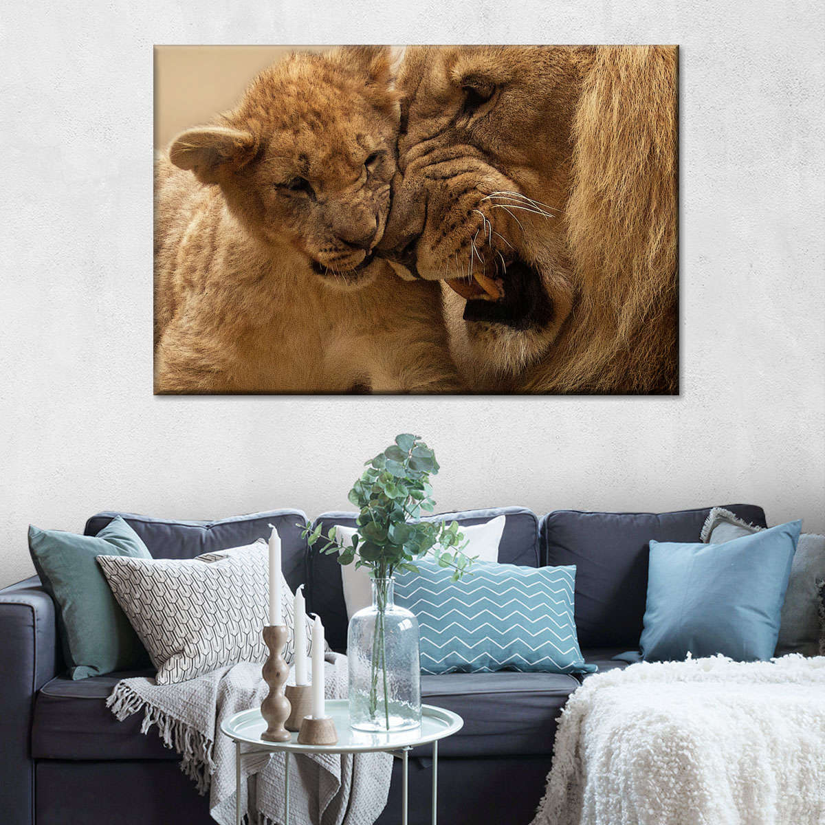 Bonding Lions Wall Art