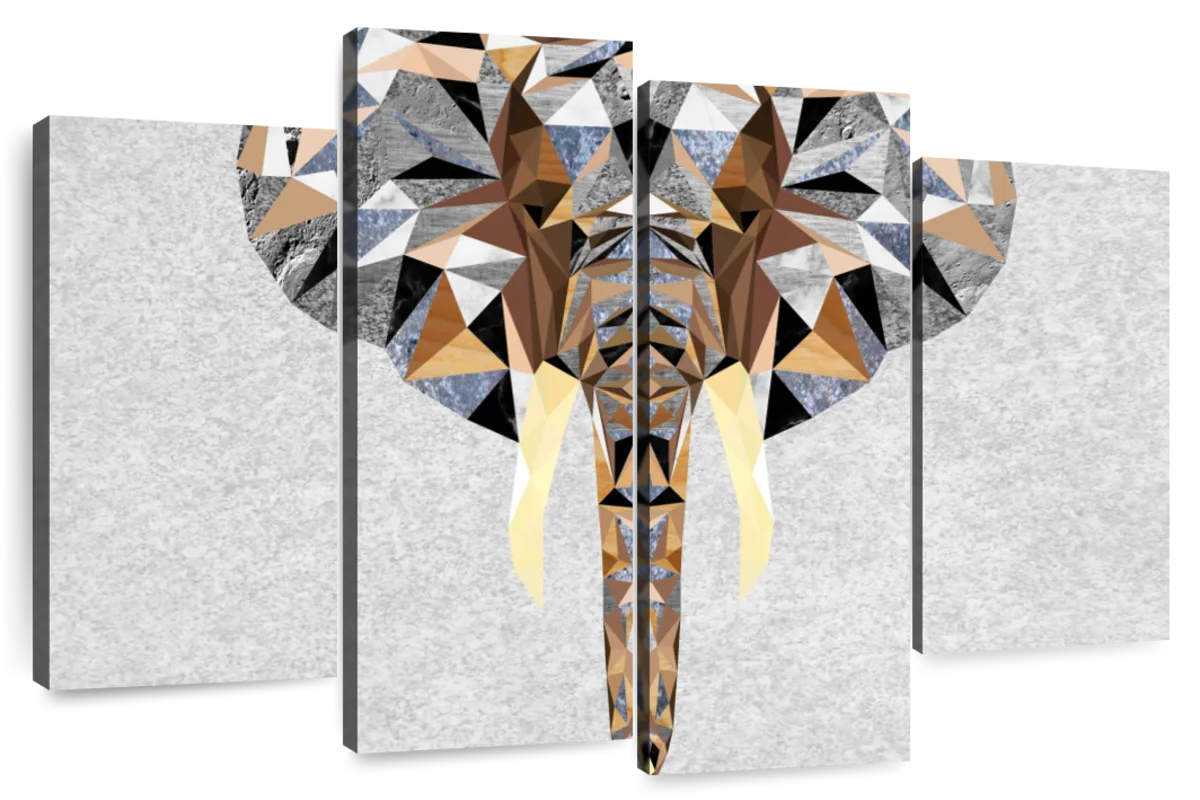 Geometric Colorful Elephant Wall Art