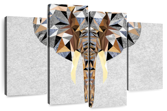 Geometric Colorful Elephant Wall Art